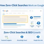 How zero-click searches work on Google showing featured snippets, knowledge panels, and People Also Ask for SEO growth