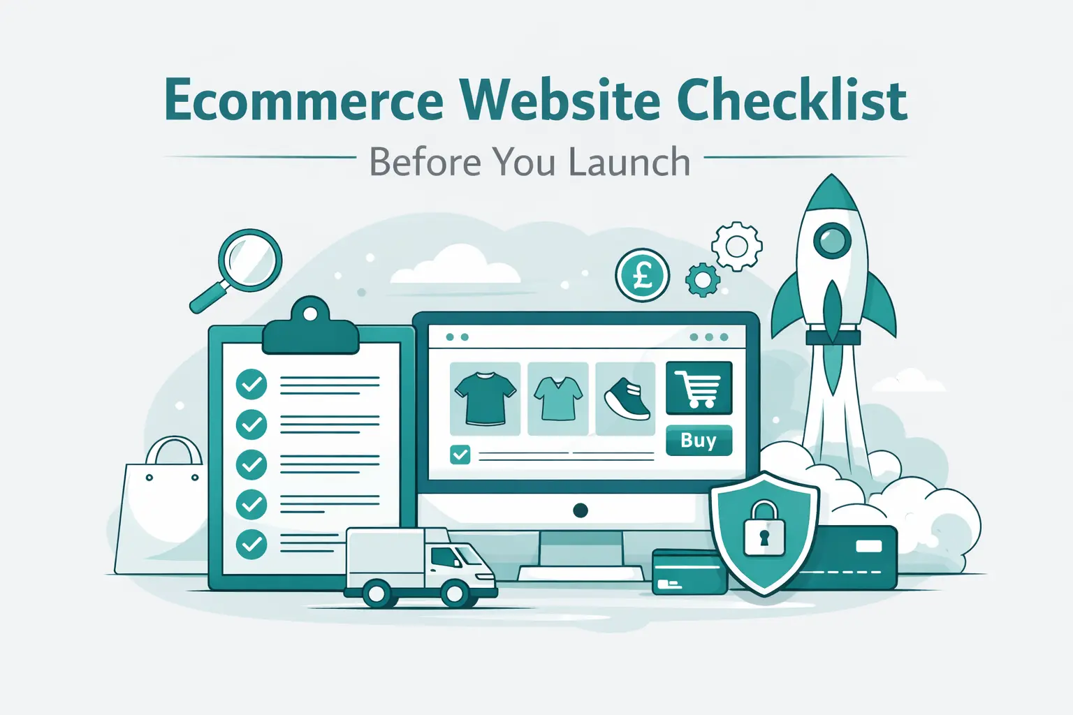 Ecommerce website checklist before you launch – online store setup illustration