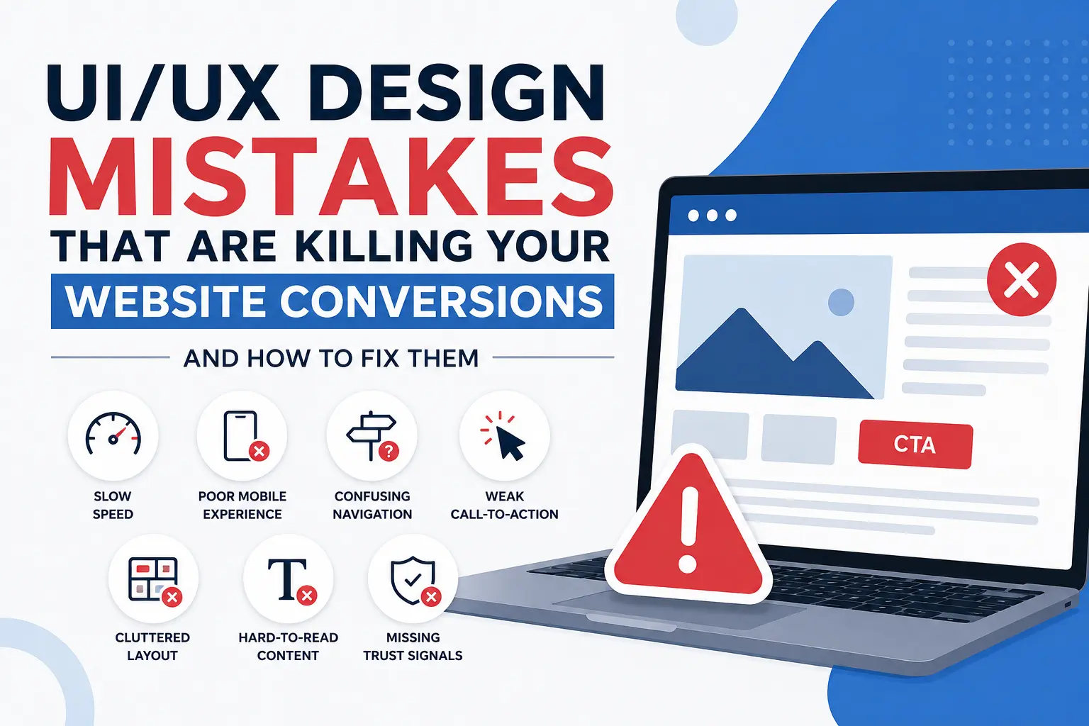 UI UX design mistakes reducing website conversions for UK businesses