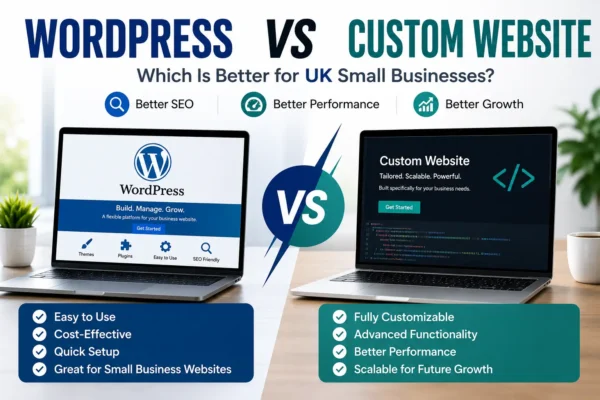WordPress vs custom website for UK small businesses and web application development UK