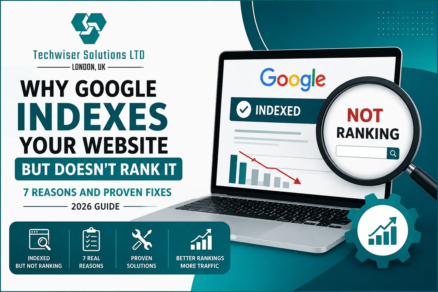 Why Google indexes your website but doesn't rank it SEO guide by Techwiser Solutions Ltd